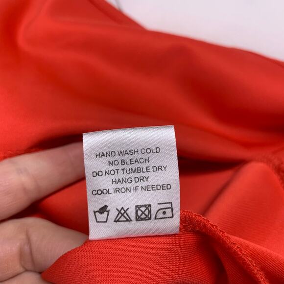 Lovers + Friends Dress Womens Small Coral Morning Light Ruffle Hem Mini Party - Picture 6 of 12